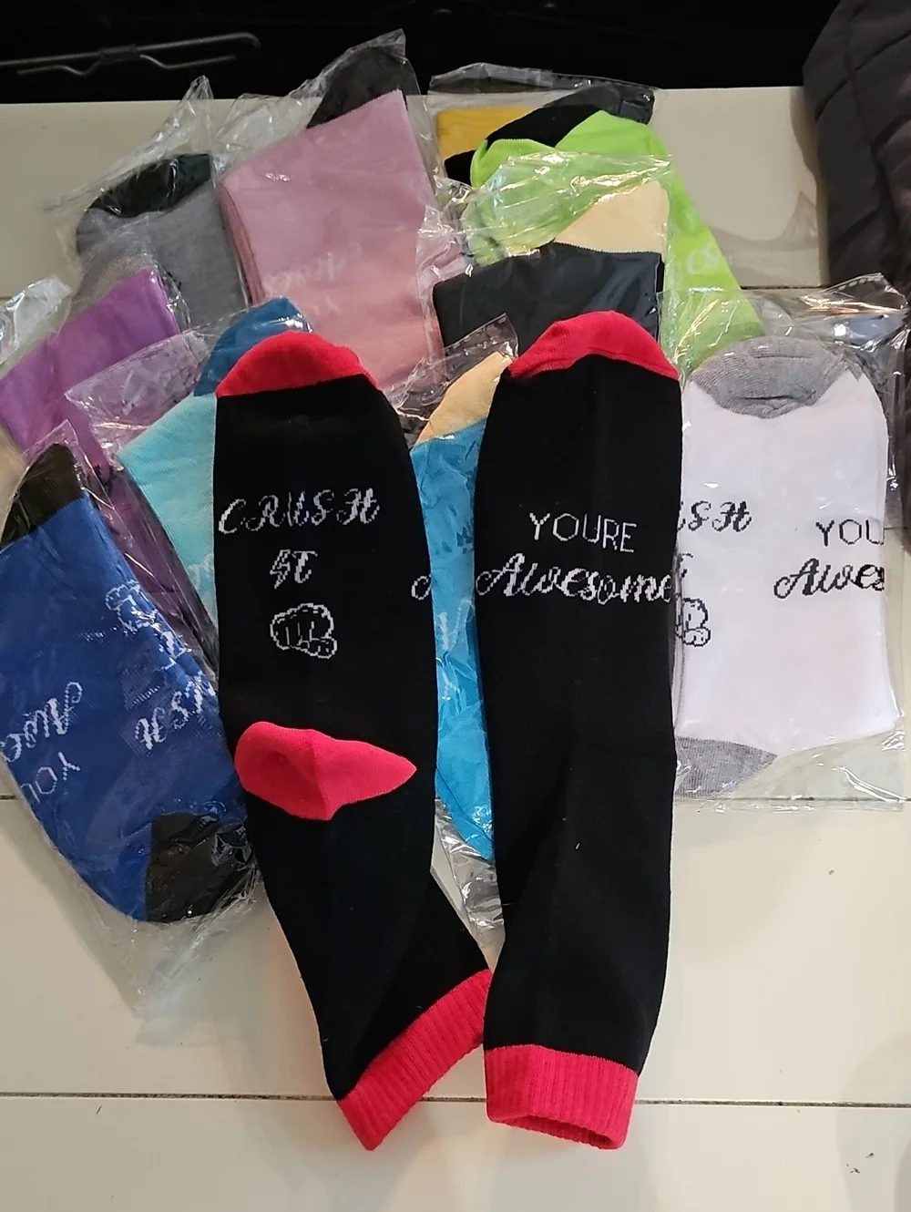 11 Pairs Men's Crew Socks - 'You're Awesome' 